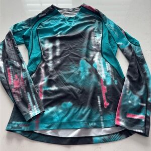 Salomon Teal and Black Athletic Top or Base Layer